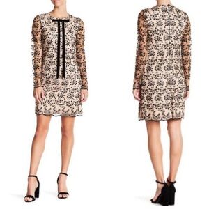 Betsey Johnson Pink and Black Lace Dress